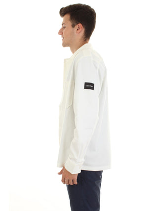 CALVIN KLEIN  camicia giacca in cotone regular fit BIANCO