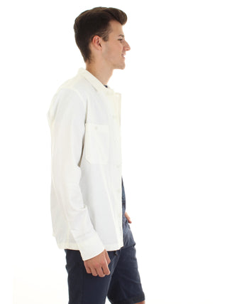 CALVIN KLEIN  camicia giacca in cotone regular fit BIANCO