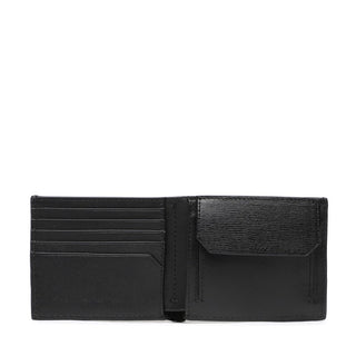 CALVIN KLEIN Portafogli Median Bifold in pelle martellata Nero