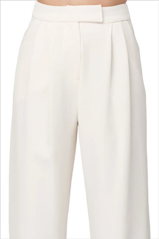 Silence pantaloni Vega con pinces color latte