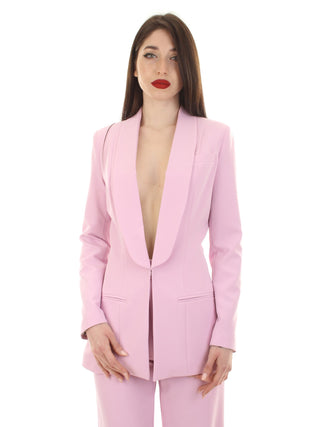 SILENCE giacca blazer con collo a scialla GLICINE