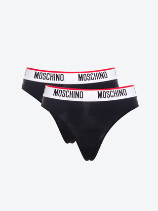 MOSCHINO UNDERWEAR 2 slip brasiliana nero