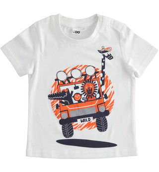 IDO t-shirt da bambino con stampa BIANCO