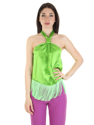 HAVEONE top con nodo cravatta VERDE