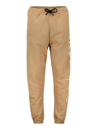 DISCLAIMER Pantaloni joggers in felpa con logo Marrone/Crema