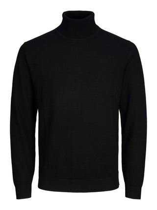 JACK&JONES PREMIUM Maglione dolcevita in pura lana Merino Nero