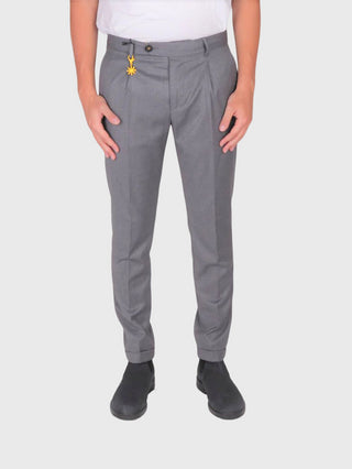 MANUEL RITZ Pantalone a sigaretta con pinces Grigio