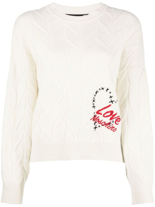 MOSCHINO LOVE Maglione in misto lana e cashmere Bianco