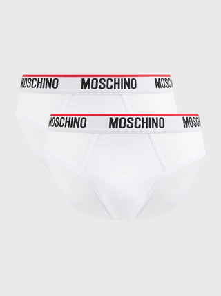 MOSCHINO UNDERWEAR Set di 2 slip con logo Bianco