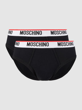 MOSCHINO UNDERWEAR Set 2 slip con logo Nero