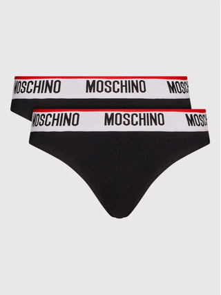 MOSCHINO UNDERWEAR Set di 2 slip con logo Nero