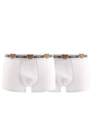 MOSCHINO UNDERWEAR Set di 2 boxer con logo e orsetto Bianco