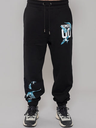 NUMERO 00 Pantaloni joggers Birds in cotone Nero