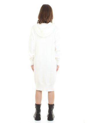 WHITE WISE Abito in maglia con cappuccio Panna