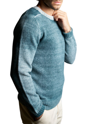 Arovescio maglia girocollo in misto lana e cashmere blu