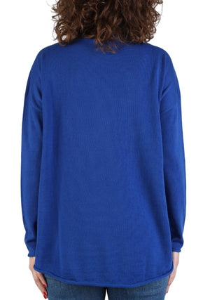 Arovescio maglione in lana Merino extrafine blu elettrico
