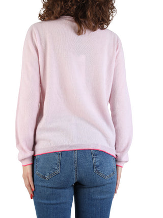 Arovescio maglia in lana e cashmere con tasca rosa