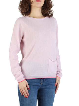 Arovescio maglia in lana e cashmere con tasca rosa