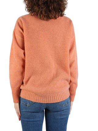 Arovescio maglione in lana e cashmere con tasche arancio