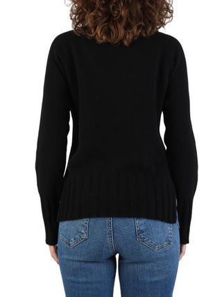 Arovescio maglia lupetto in lana e cashmere nero