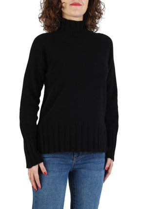 Arovescio maglia lupetto in lana e cashmere nero