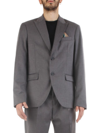 Bicolore giacca blazer monopetto grigio
