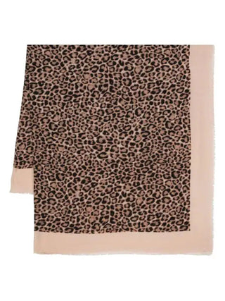 Blugirl foulard in lana con stampa animalier beige