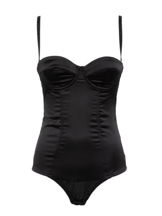 Blugirl body bustier in raso stretch nero