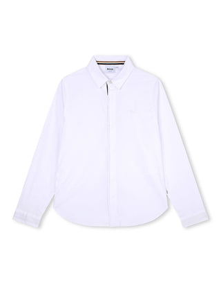 Boss camicia a manica lunga in misto cotone bianco