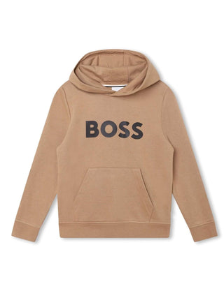 Boss felpa con cappuccio e logo beige