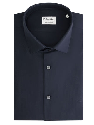 Calvin Klein camicia a manica lunga slim fit blu