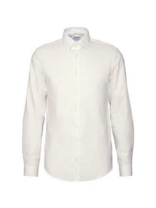 Calvin Klein camicia a manica lunga slim fit in cotone stretch bianco