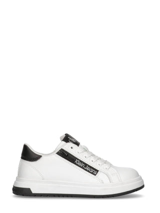 Calvin Klein Jeans sneakers in ecopelle con stringhe e zip bianco nero