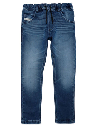 Diesel jeans Krooley tapered fit con coulisse lavaggio blu medio