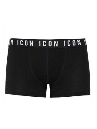 Dsquared2 boxer in cotone stretch con banda logo Icon nero