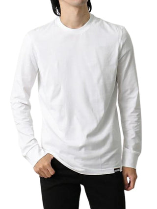 Dsquared2 T-shirt a maniche lunghe in cotone stretch bianco