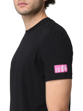 Dsquared2 T-shirt a maniche corte con logo Icon nero fucsia