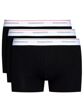 Dsquared2 set 3 boxer con banda logo nero