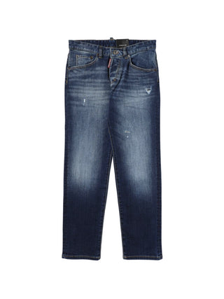 Dsquared2 jeans Stanislav a gamba dritta con strappi lavaggio blu scuro