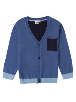 iDo cardigan in misto lana blu