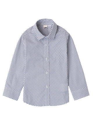 iDo camicia in micro fantasia a maniche lunghe bianco blu