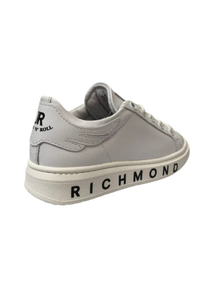 John Richmond sneakers in pelle con patch ala e logo bianco