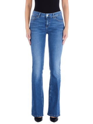 Liu Jo jeans a zampa in denim stretch lavaggio blu medio