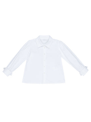 Lu Lù camicia basic a maniche lunghe in cotone bianco