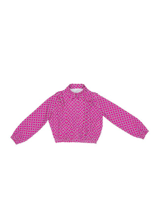 Lu Lù camicia a maniche lunghe in fantasia fucsia bianco