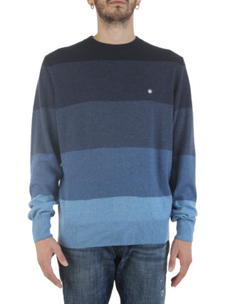 Manuel Ritz maglione girocollo in misto lana e cashmere blu