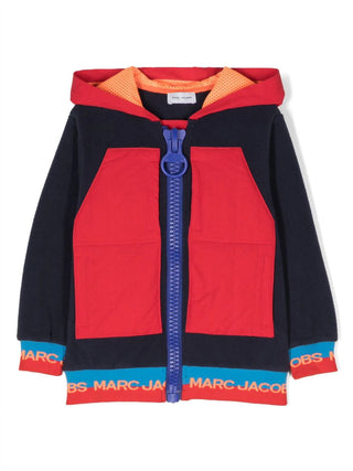 Marc Jacobs felpa in pile con zip e cappuccio design color-block blu rosso