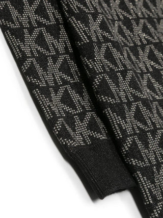 Michael Kors abito in maglia con logo jacquard all over nero