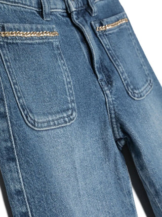 Michael Kors jeans a gamba dritta con catene lavaggio blu medio