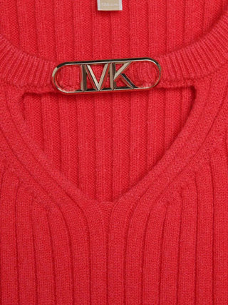 Michael Kors maglia a costine con manica lunga rosso fragola